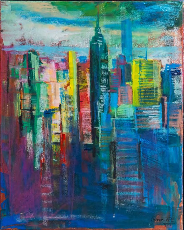 Bazaar, Times Square — painting by Kushal Bastakoti