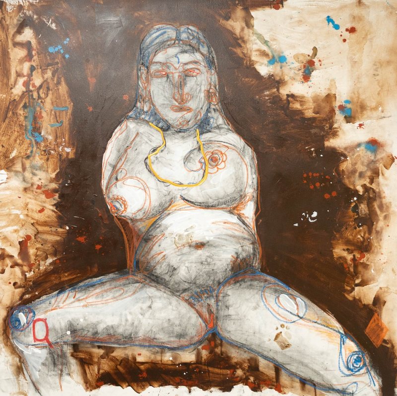 Between Worlds — painting by Kushal Bastakoti