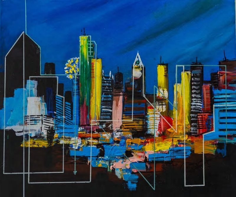 Dallas Downtown — painting by Kushal Bastakoti